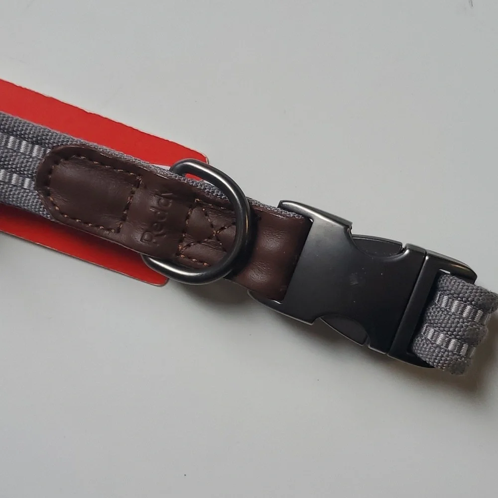 Reddy Grey Durable Dog Collar-Medium